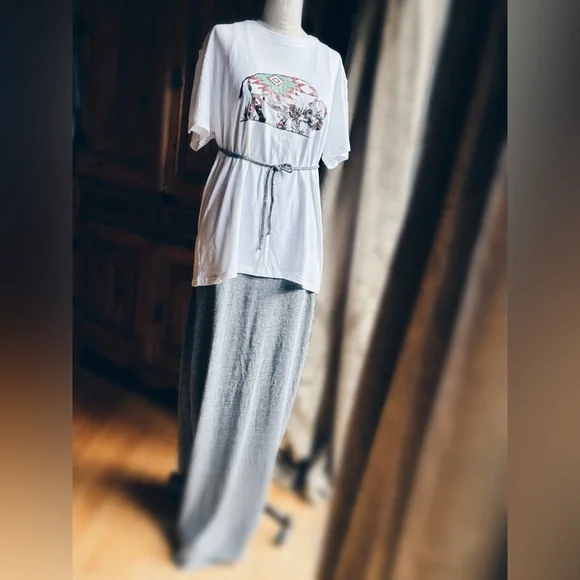 Chaser Strappy Tee Maxi Dress Heather Gray S NWT Luxe Jersey - Picture 9 of 13